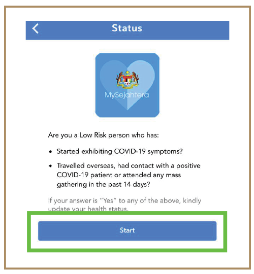 MySejahtera step 2