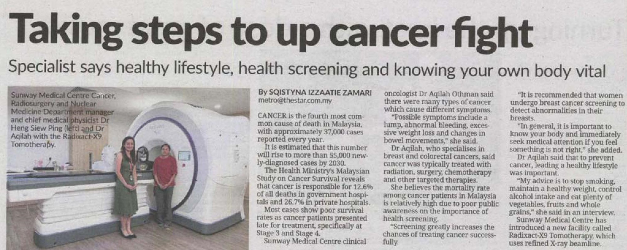 Taking steps to up cancer fight