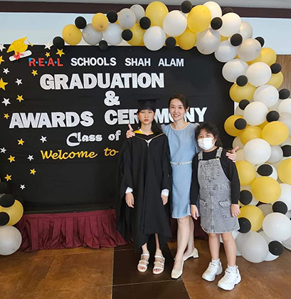 Family member graduation ceremony