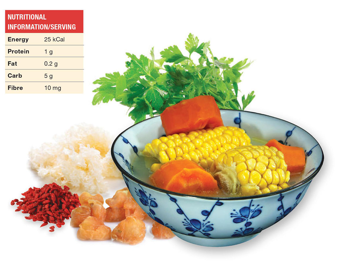 Salt-Free Sweetcorn, Wolfberries & Yokechok Soup