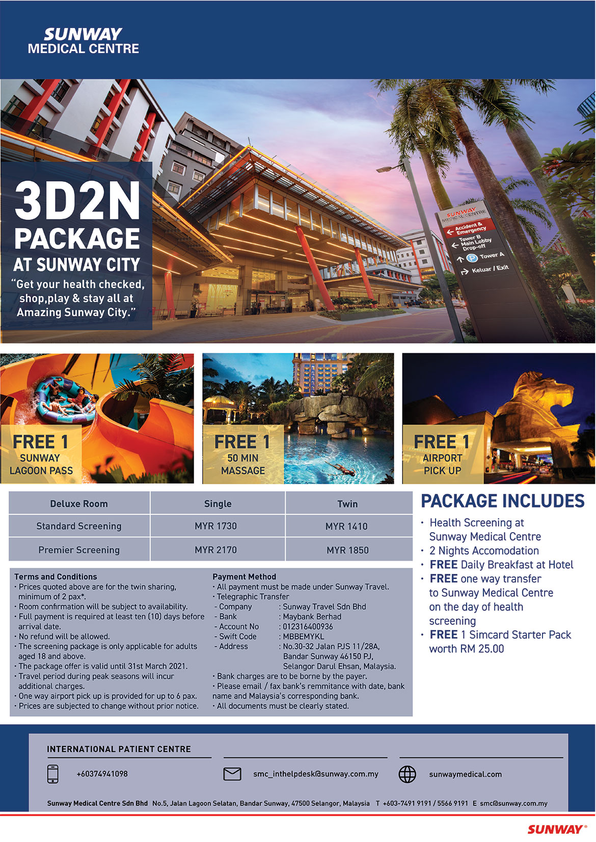 All-In-One 3D2N Medical Travel Package
