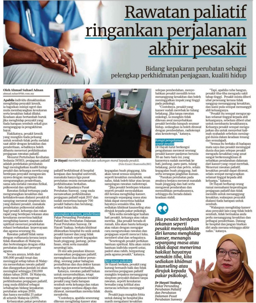 Palliative care eases the patientu0027s final journey