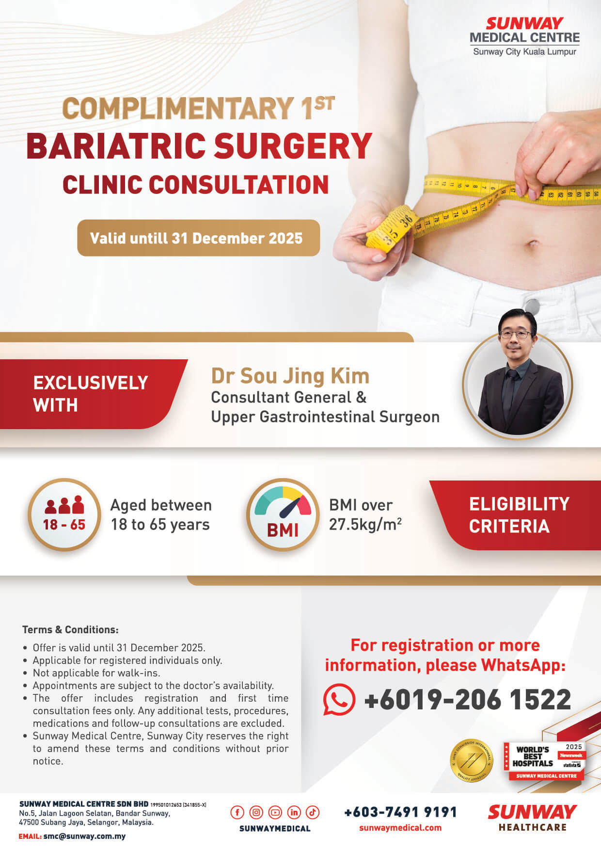 Complimentary First Bariatric Surgery Clinic Consultation