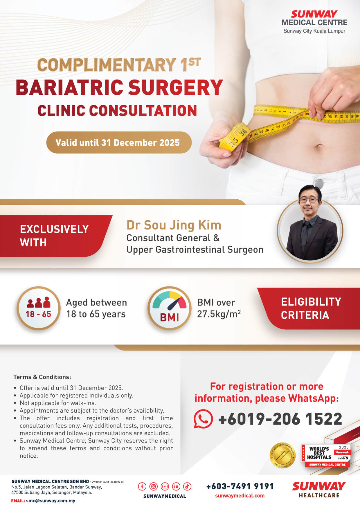 Complimentary First Bariatric Surgery Clinic Consultation