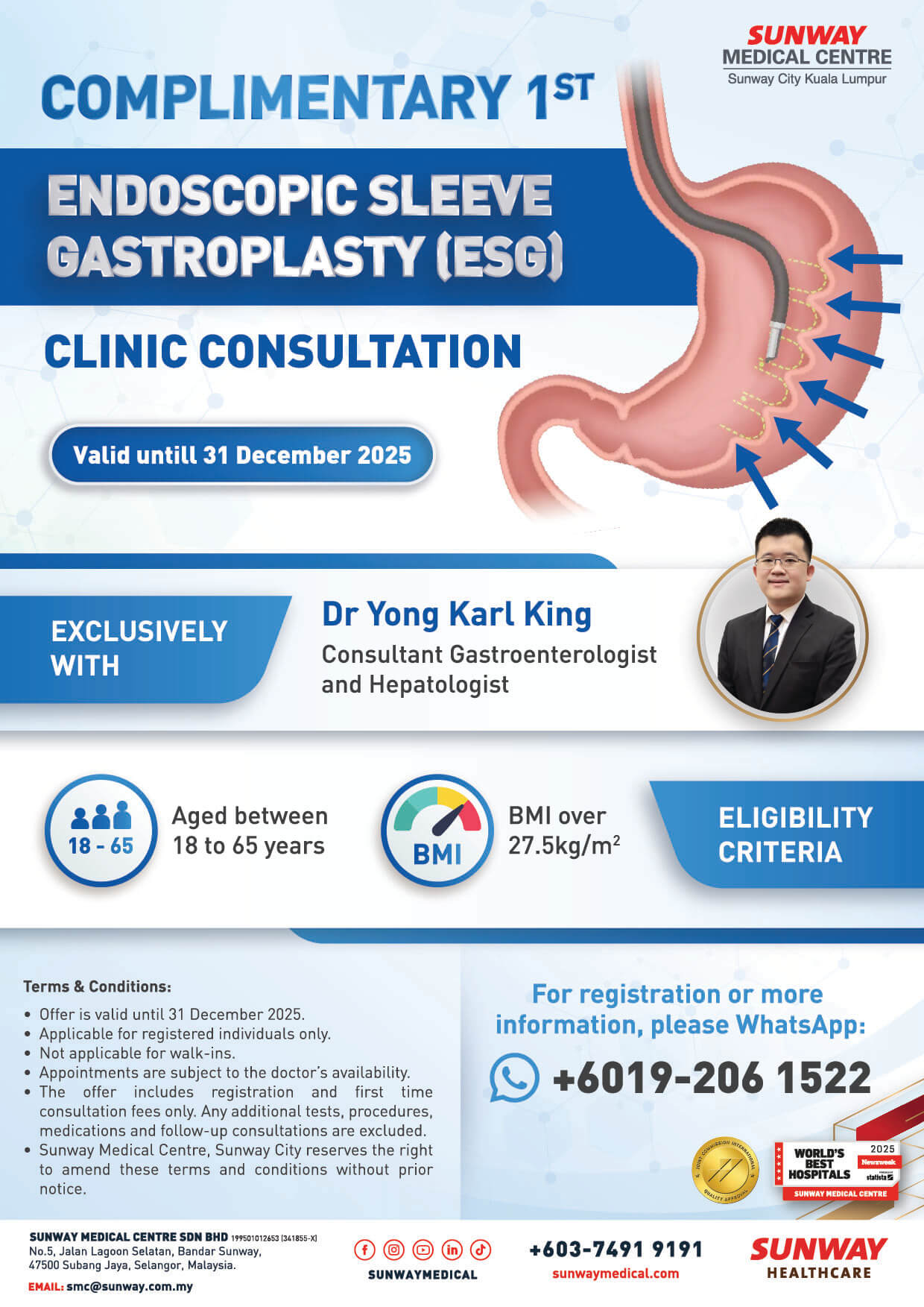 Complimentary First Endoscopic Sleeve Gastroplasty (ESG) Clinic Consultation