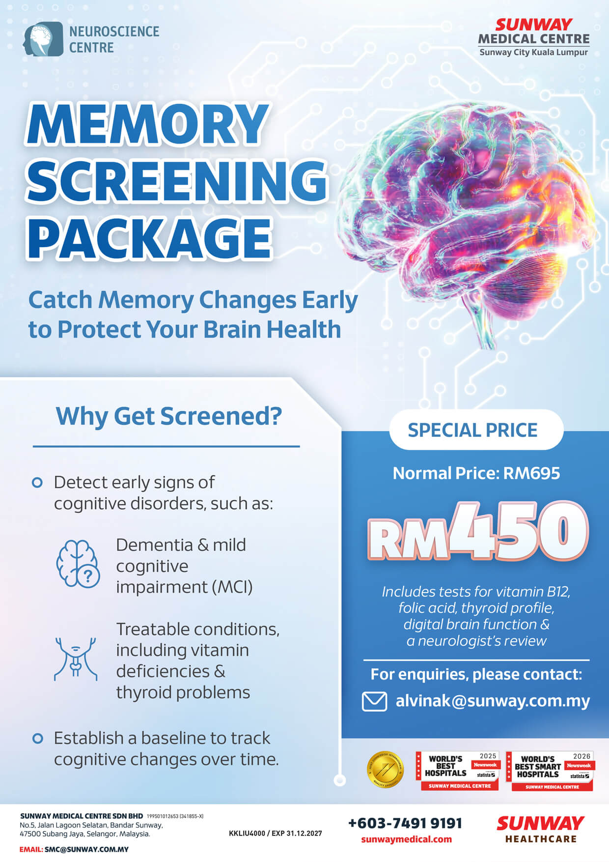 Memory Screening Package