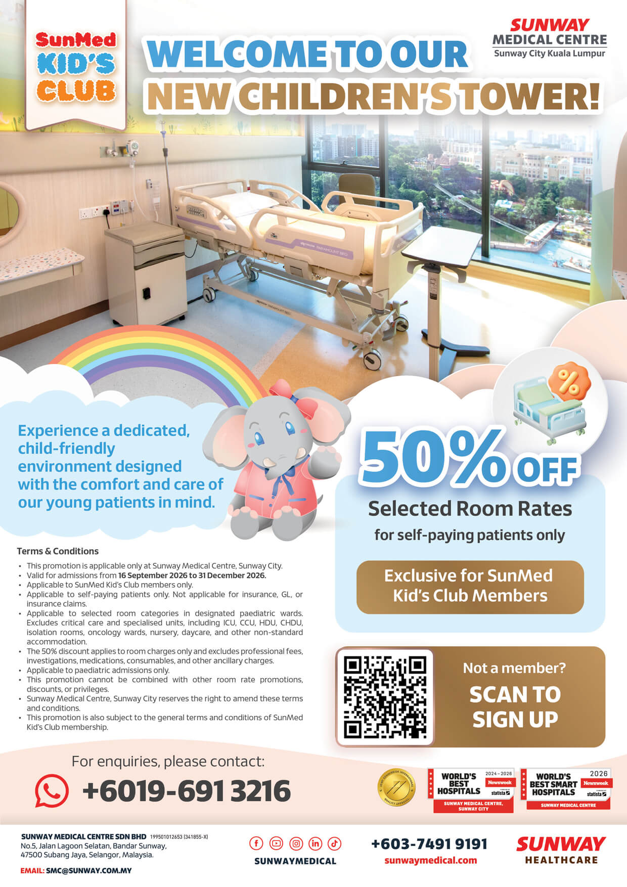 50% Off Selected Children’s Tower Room Rates