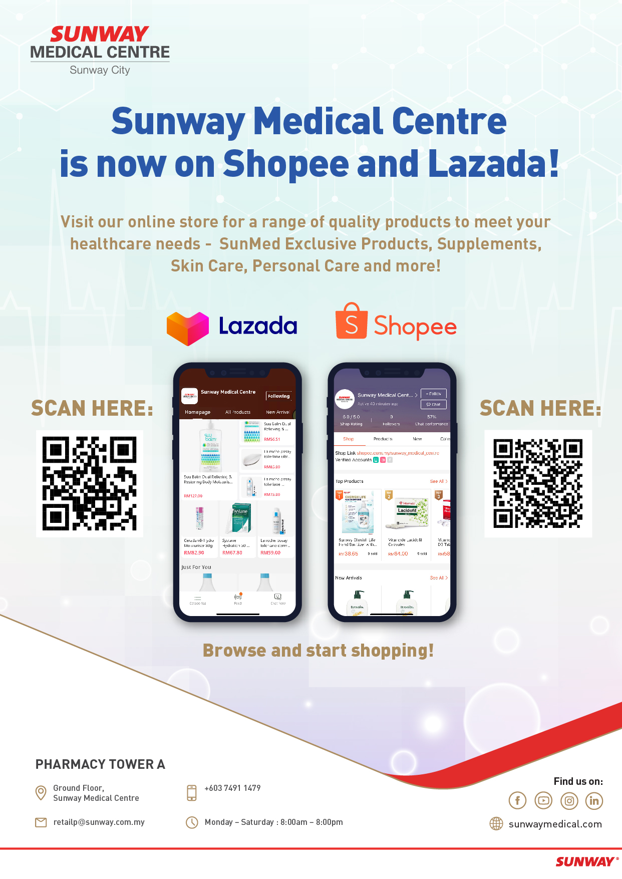 Sunway Medical Centre is now on Shopee and Lazada!